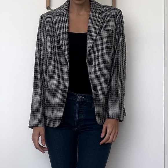 NWOT Everlane Gray Plaid Wool Blazer - Size 12‎ - Picture 1 of 11